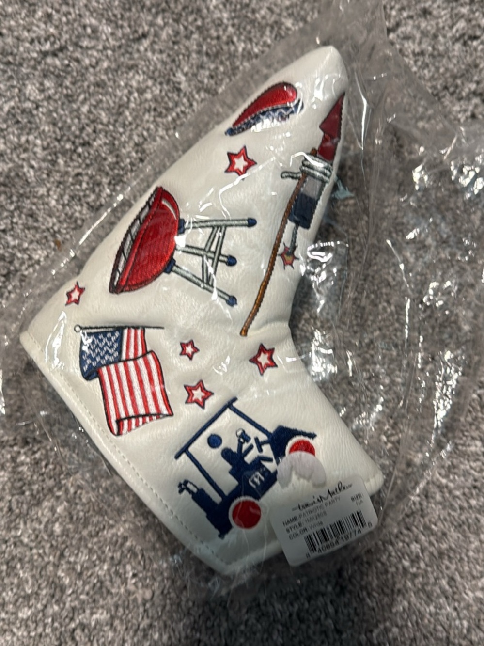 Travis Mathew Brand New Patriotic Embroidered White Putter Headcover